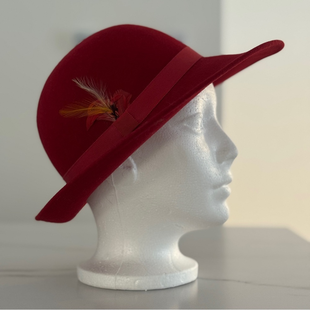 Bollman DoeSkin – Vintage Wool Fedora Hat – Red – Made in USA